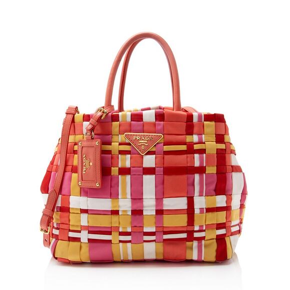 Prada Handbags - Prada Vintage Tessuto Woven Tote